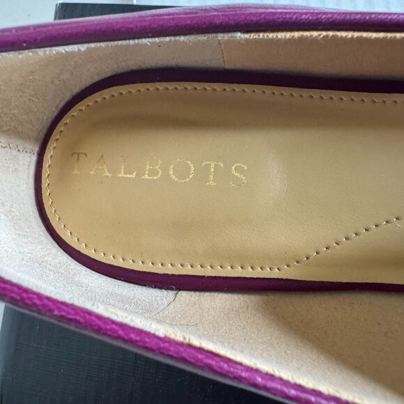 NIB Talbots Loafers Ryan Bow sz 11 Plum Flat Heel Leather - Picture 9 of 14